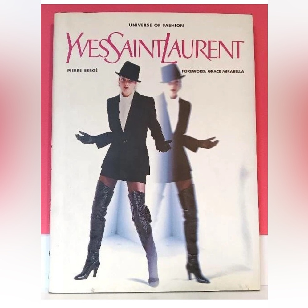 Yves Saint Laurent Elegant Fashion Book with Red Accents